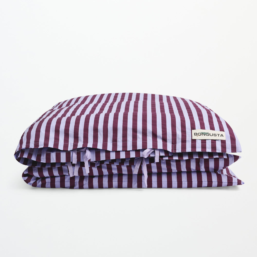Percale dynetrekk - Wine & lavender blue