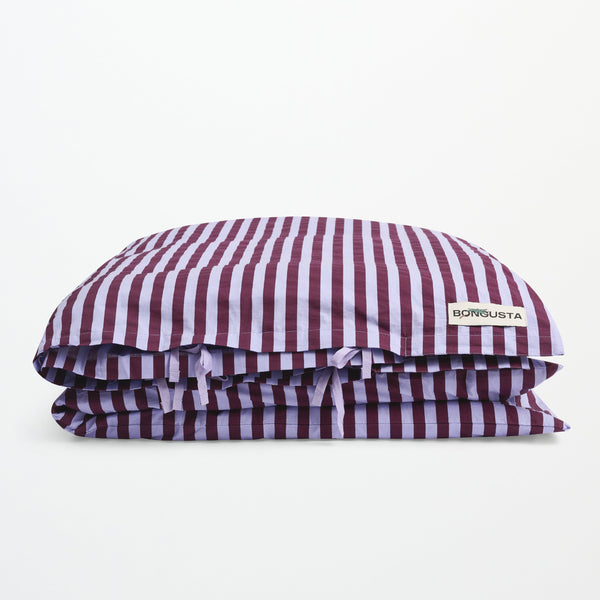 Percale dynetrekk - Wine & lavender blue