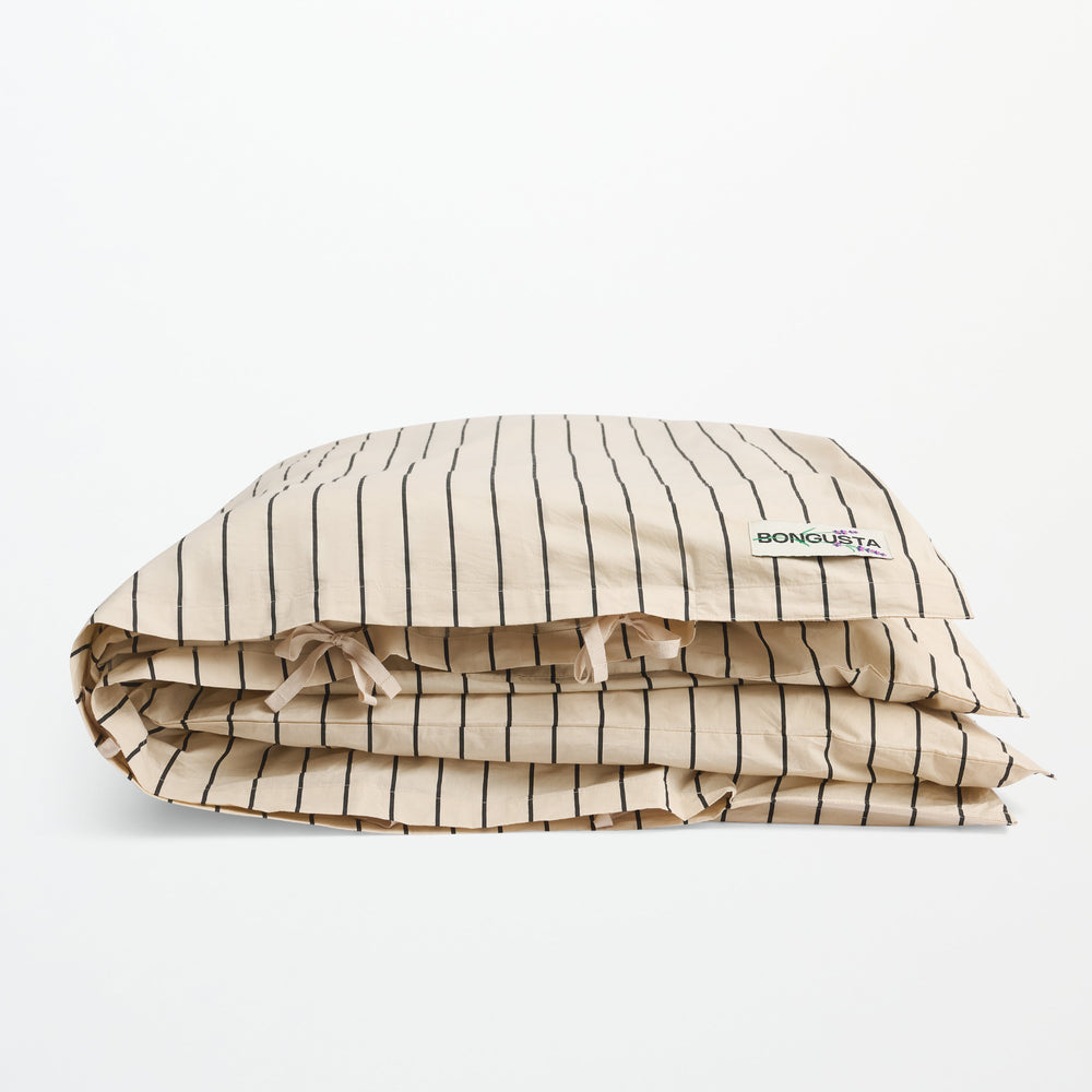Percale dynetrekk - Creme & ink