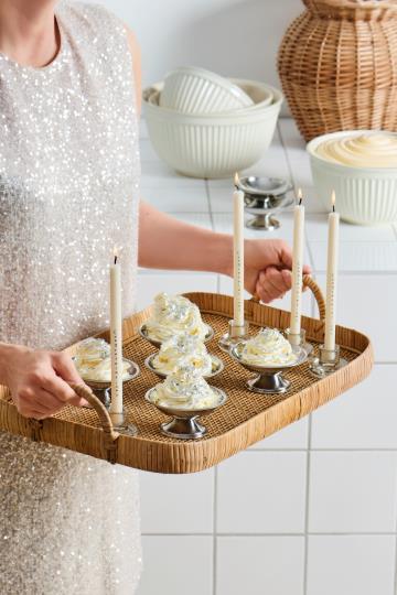 Dessertskål med fot (krom)