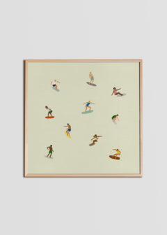 Surfers Poster 40 x 40 cm