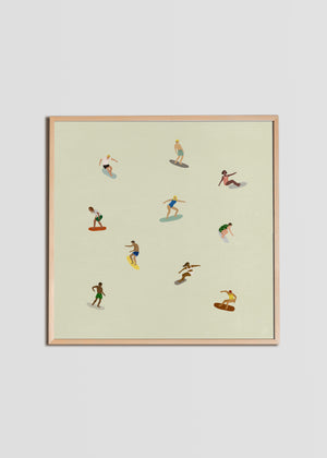 Surfers Poster 40 x 40 cm