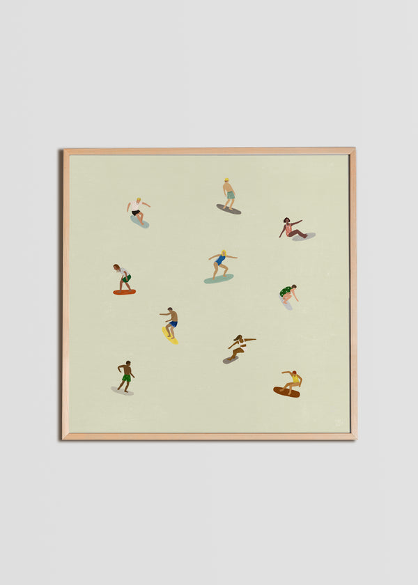 Surfers Poster 40 x 40 cm