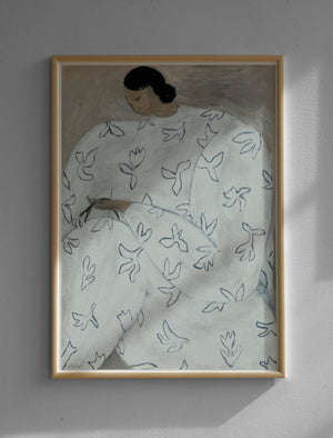 White Flower Poster 50 x 70 cm
