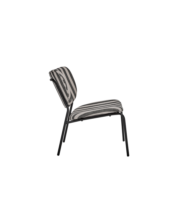 House Doctor Longo hvit/svart loungestol