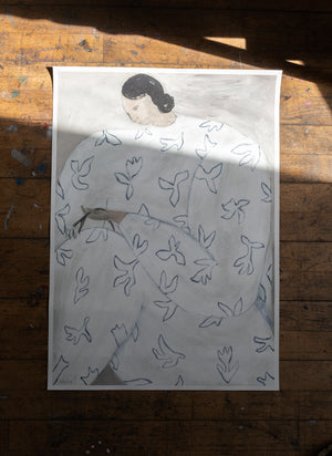 White Flower Poster 50 x 70 cm