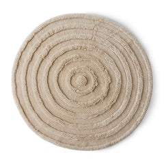 HK Living Round woolen rug cream