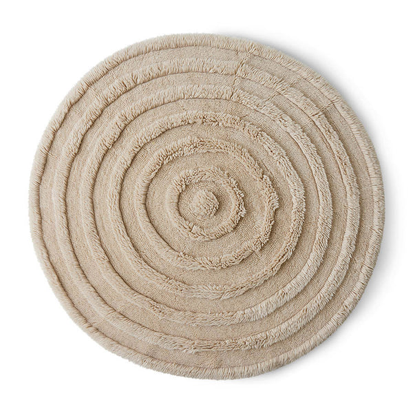 HK Living Round woolen rug cream