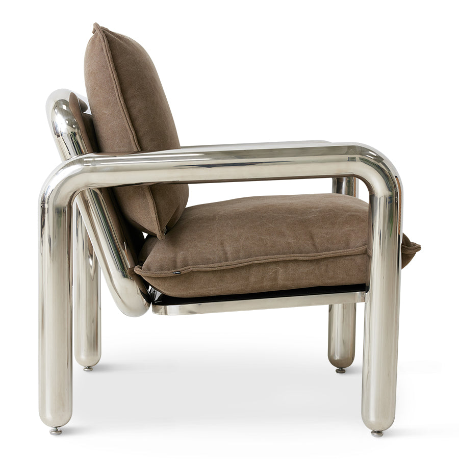 HK Living Chrome lounge armchair