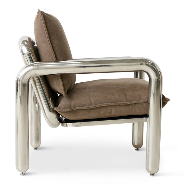HK Living Chrome lounge armchair