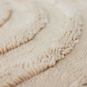 HK Living Round woolen rug cream