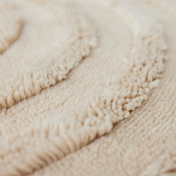 HK Living Round woolen rug cream