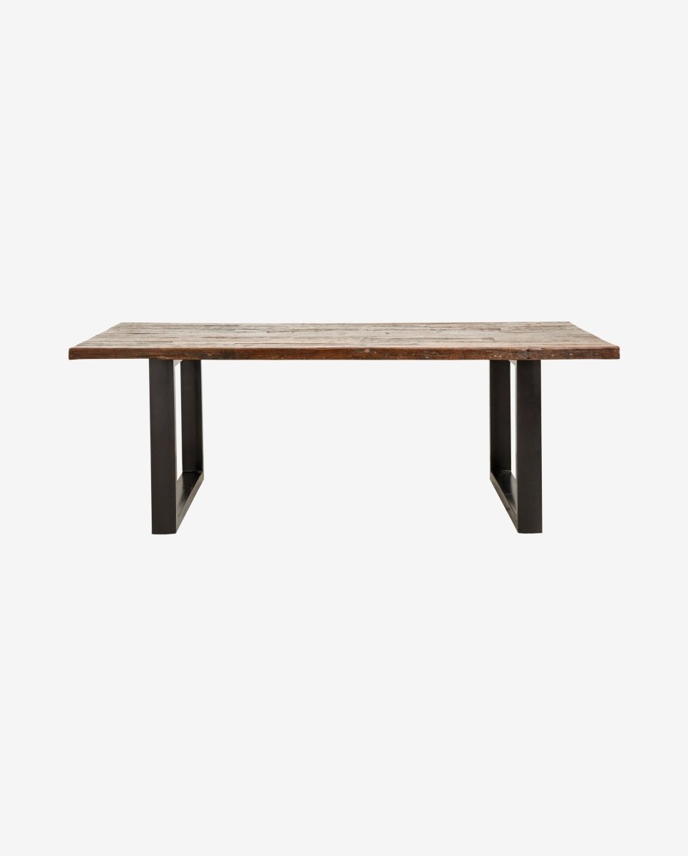 Nordal VINTAGE IRON TABLE W/WOODEN TOP, RAW