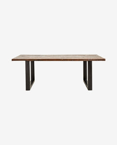 Nordal VINTAGE IRON TABLE W/WOODEN TOP, RAW