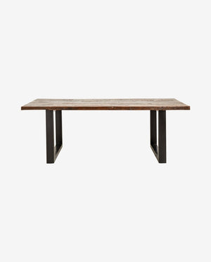 Nordal VINTAGE IRON TABLE W/WOODEN TOP, RAW