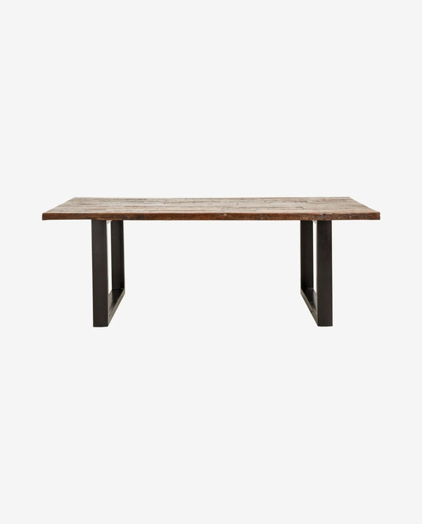 Nordal VINTAGE IRON TABLE W/WOODEN TOP, RAW
