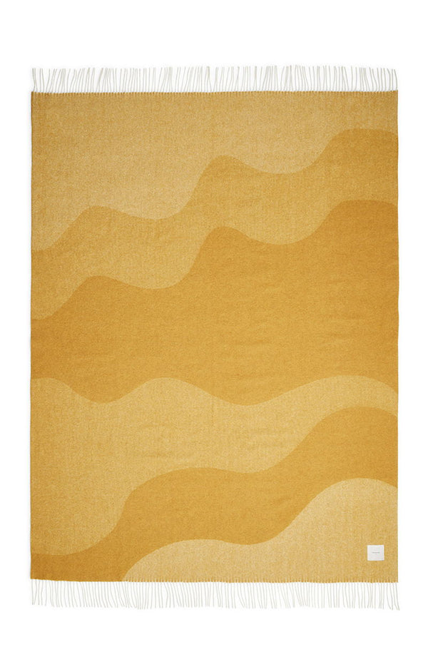 Compliments Waves Plaid 140x200 cm - Mustard