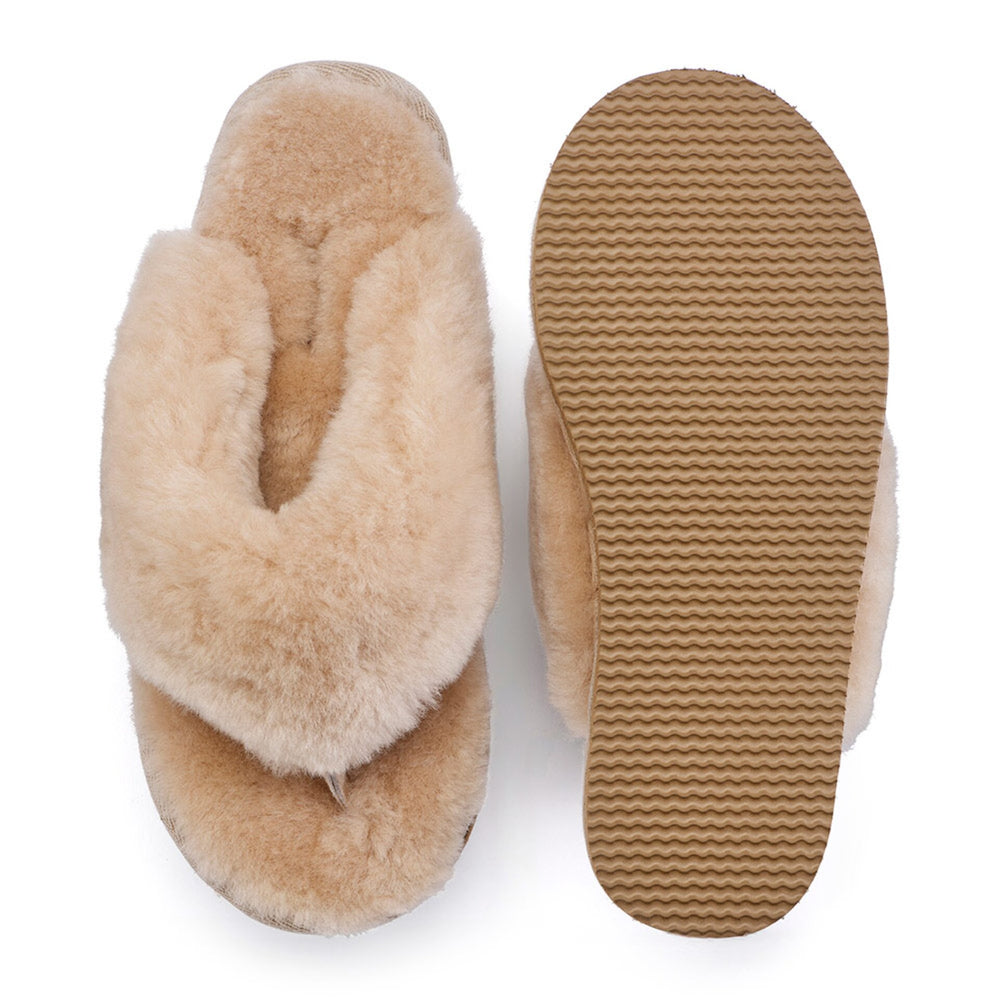 Jamine Flip-Flop Tøfler - Beige Hony