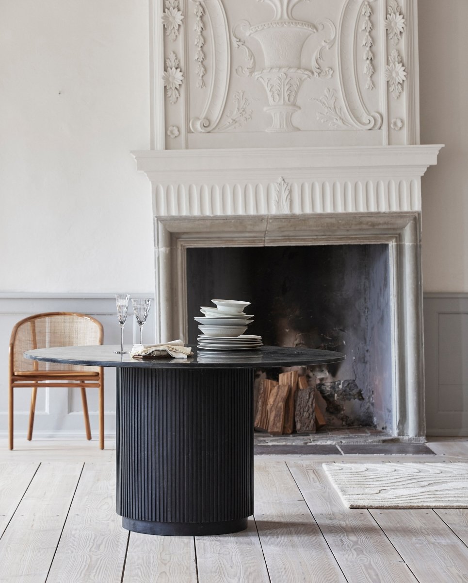 Nordal Erie Rundt Spisebord - Black Marble Top