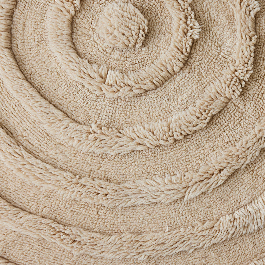 HK Living Round woolen rug cream