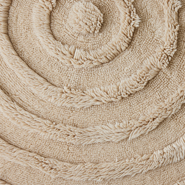HK Living Round woolen rug cream