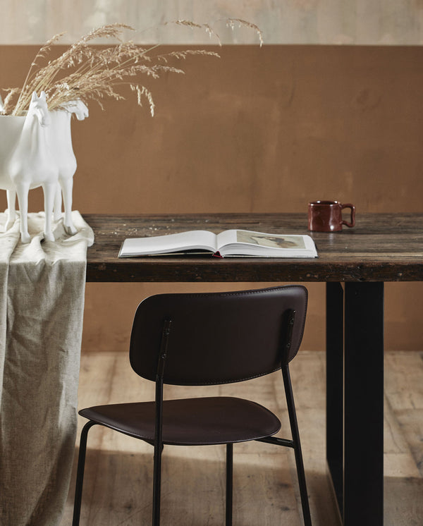 Nordal VINTAGE IRON TABLE W/WOODEN TOP, RAW