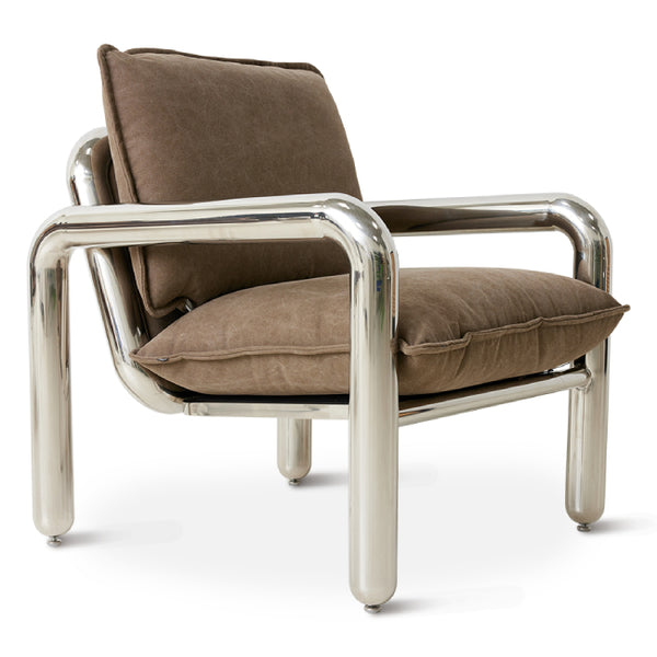 HK Living Chrome lounge armchair