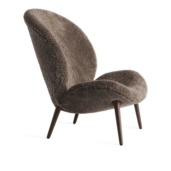 Vipp lounge stol, Dark oak Curly 07 Umber