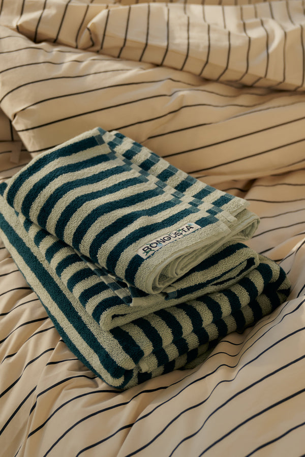 Percale dynetrekk - Creme & ink