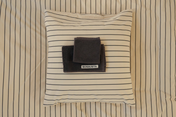 Percale putetrekk - Creme & ink