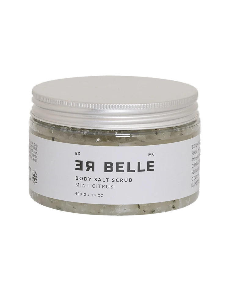 Body salt scrub, mint citrus