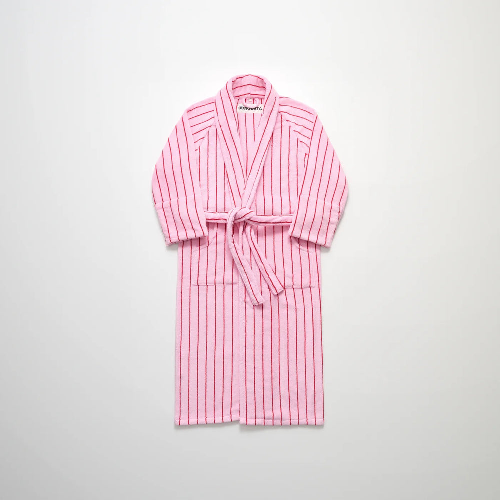 BONGUSTA Naram Bathrobe - Badekåpe, baby pink & ski patrol