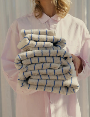BONGUSTA Naram Hand Towels - Hånd Håndkle, creme & ink