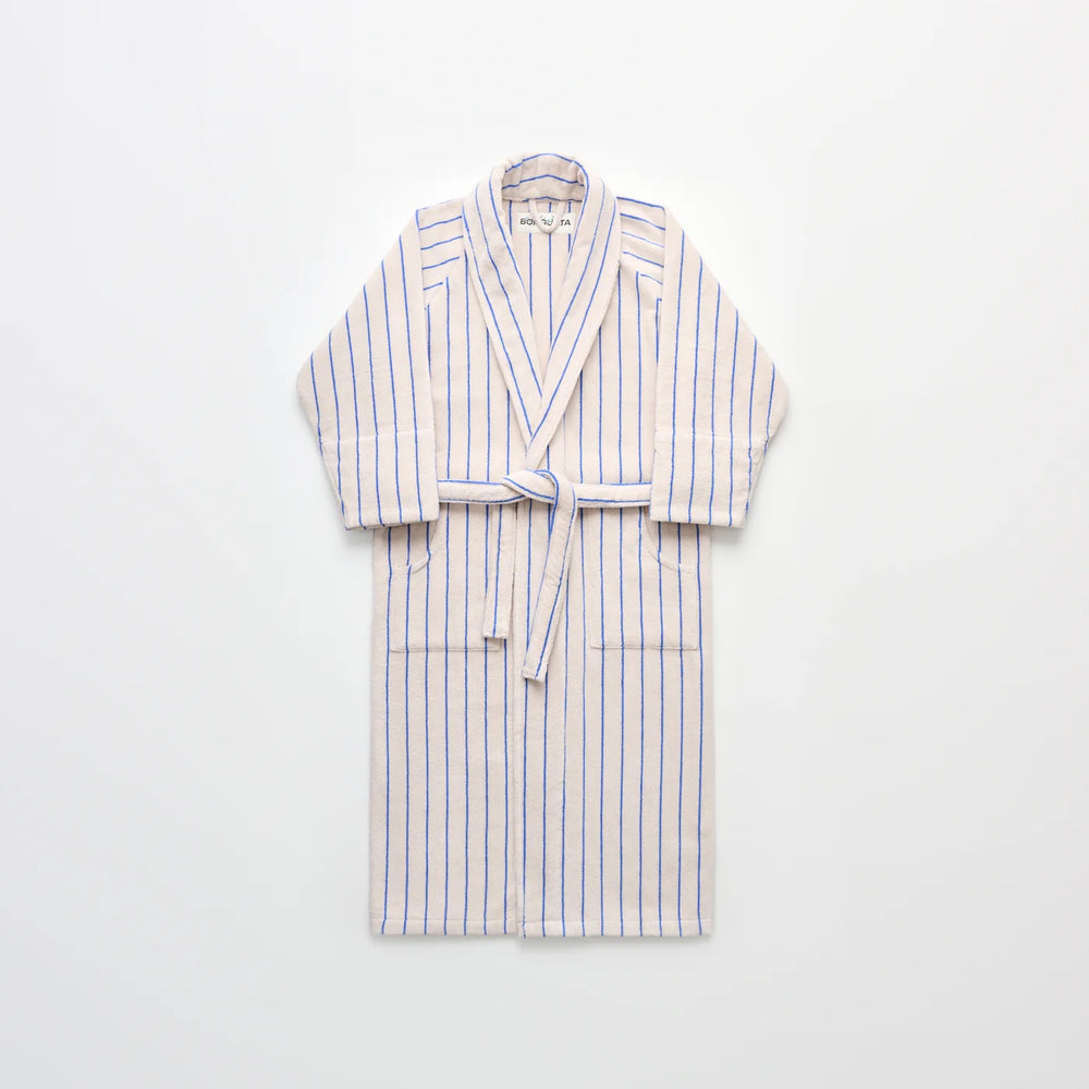 BONGUSTA Naram Bathrobe - Badekåpe, moonbeam & ultramarine