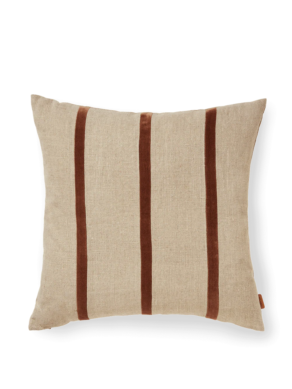 Senti Stripe putetrekk, linen/carob brown