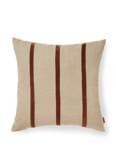 Senti Stripe putetrekk, linen/carob brown