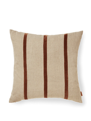 Senti Stripe putetrekk, linen/carob brown