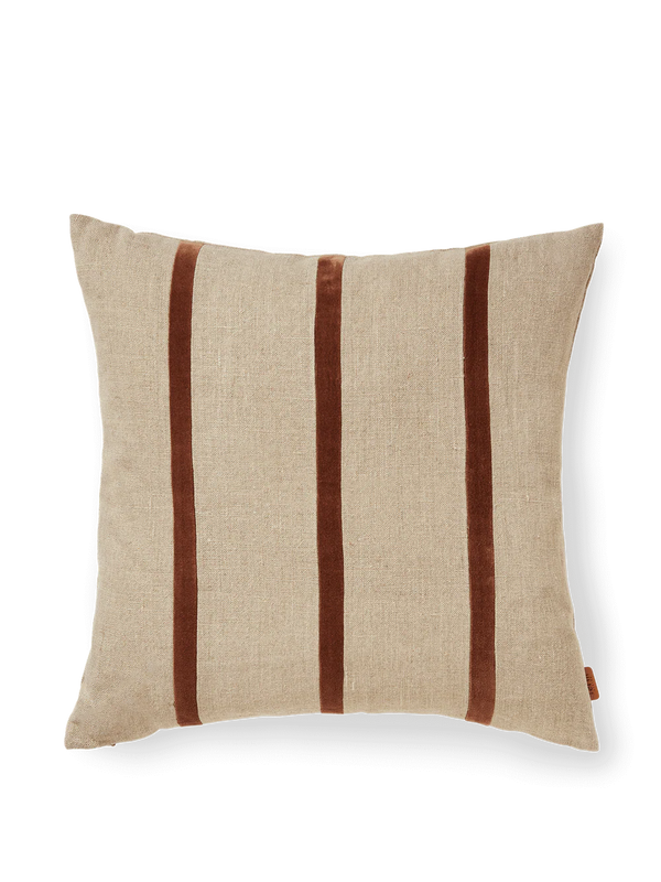 Senti Stripe putetrekk, dark sand/linen