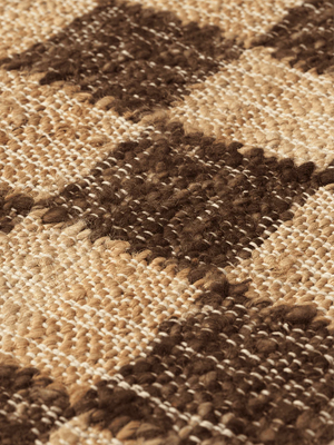 Check Ull Jute Entréteppe, 70 x 180 kremhvit/natur