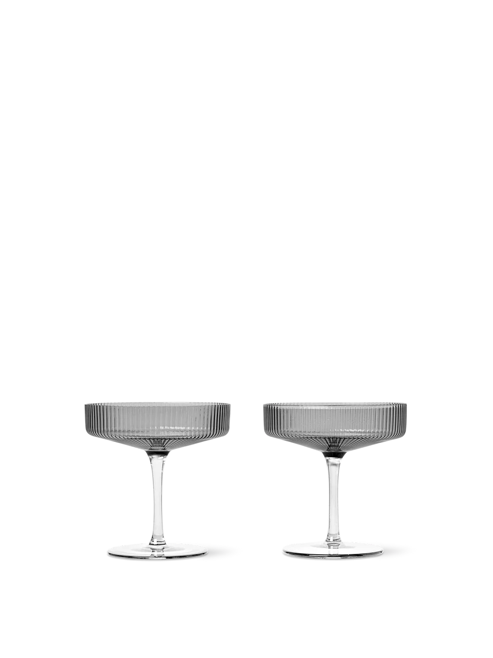 Ripple Champagne glass 2 pk., smoked grey