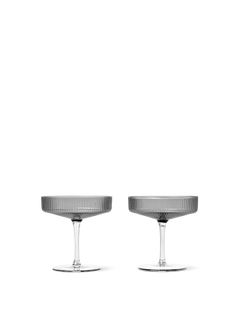 Ripple Champagne glass 2 pk., smoked grey