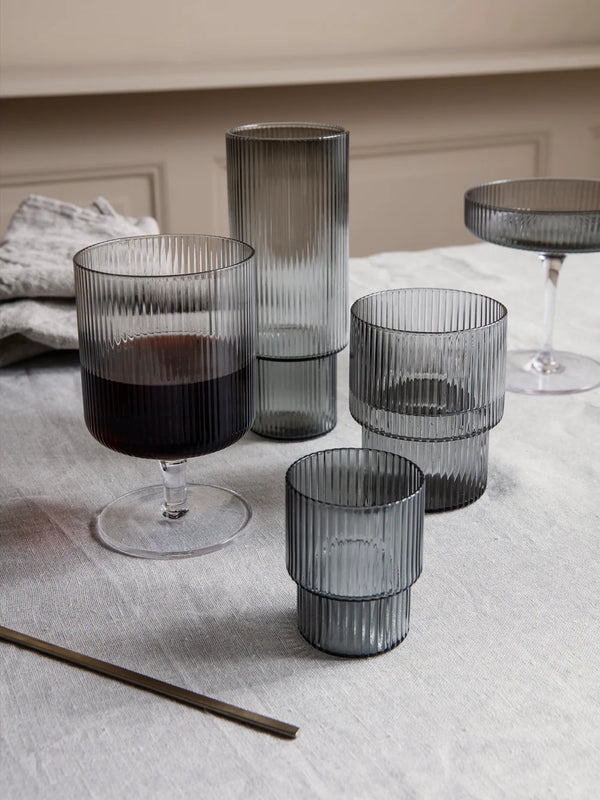 Ripple Glass 4 pk., smoked grey