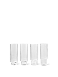 Ripple Long Drink glass 4 stk., clear