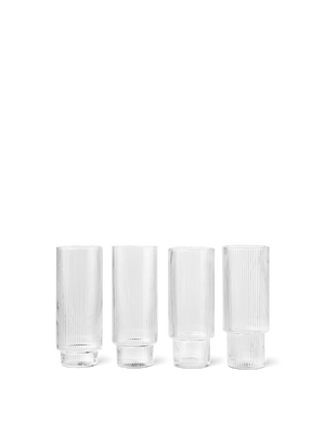 Ripple Long Drink glass 4 stk., clear