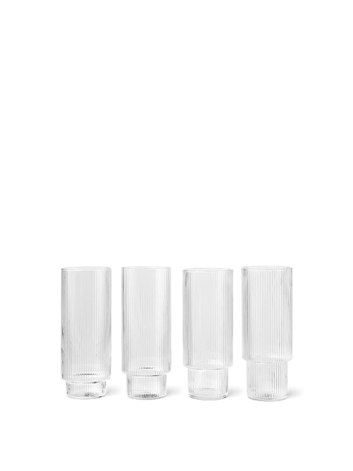 Ripple Long Drink glass 4 stk., clear