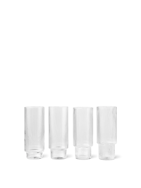 Ripple Long Drink glass 4 stk., frosted