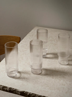 Ripple Long Drink glass 4 stk., clear