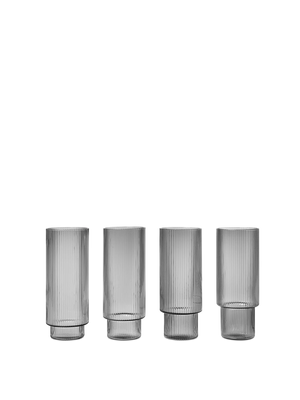 Ripple Long Drink glass 4 stk., clear