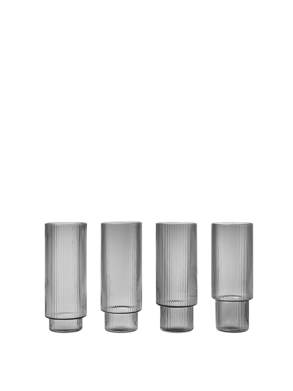 Ripple Long Drink glass 4 stk., clear
