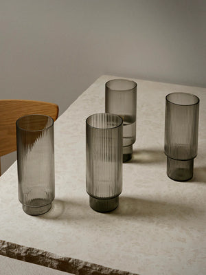 Ripple Long Drink glass 4 stk., clear